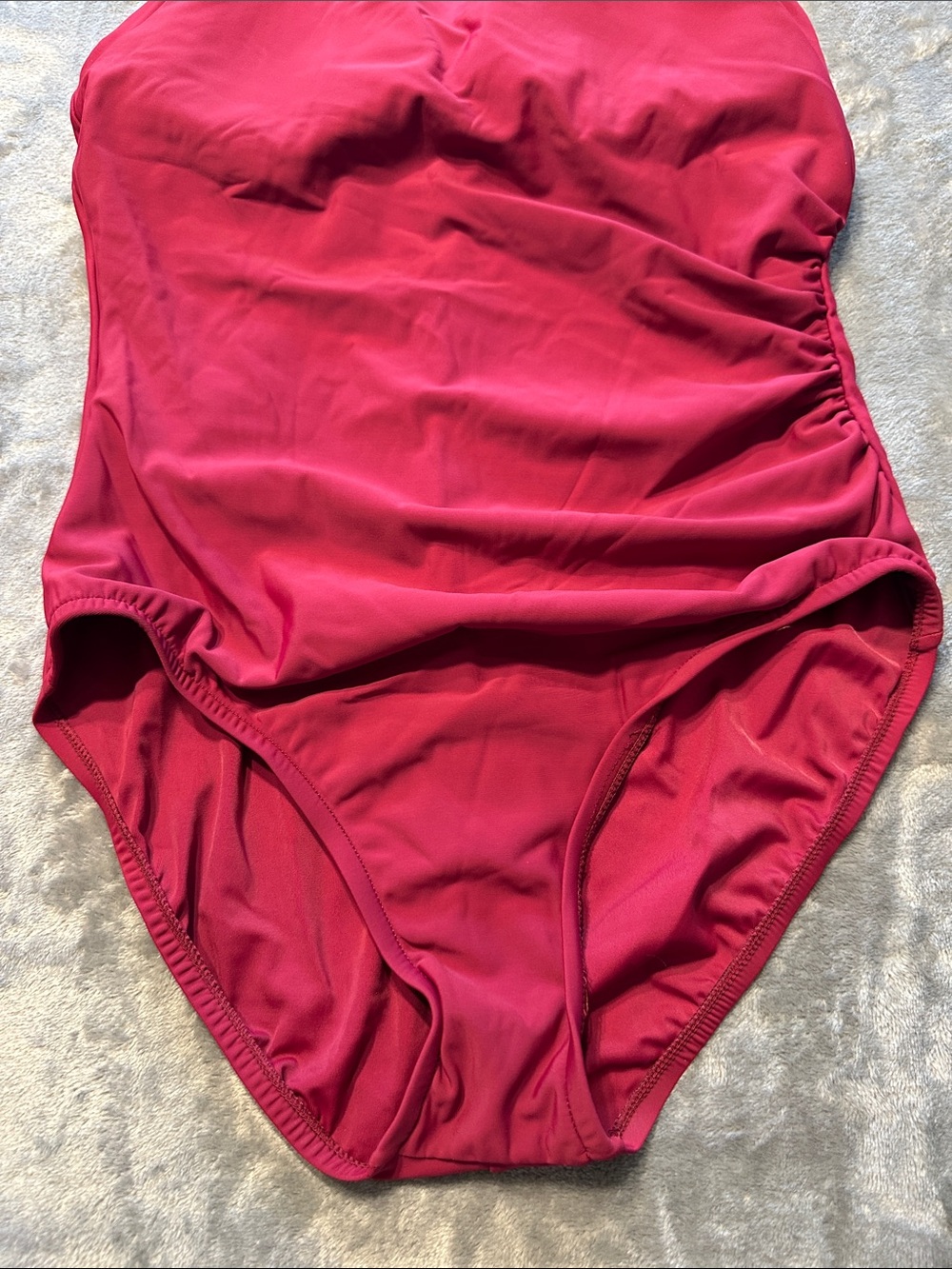 NWTS Aqua Green Deep Red/Maroon One-Piece Swimsuit Sz L - Picture 3 of 14